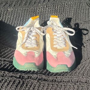 Stylish Women's Athletic Shoes - Pink, Tan, and Green